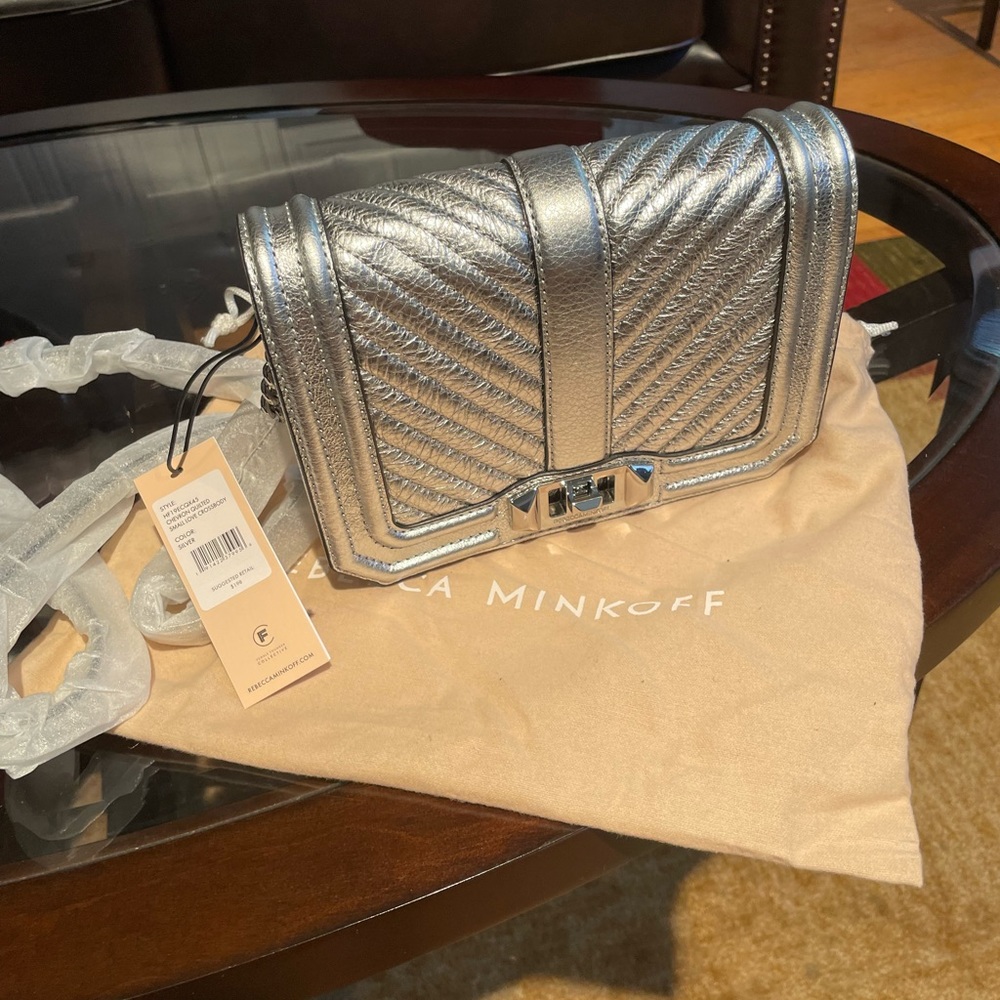 New With Dust Bag and Tags Rebecca Minkoff Chevron Quilted Crossbody Bag